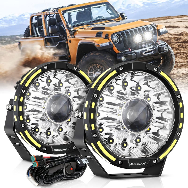 أضواء أوكسبيم 360PRO سلسلة 7 بوصة دائرية LED للطرق الوعرة 230 واط 33332 لومن بار ضوء السيارات بروجكتور سبوت لايت سبوت فيض كومبو وحدات LED مساعدة إضاءة الطرق الوعرة