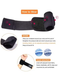 KIIUMI Wrist Brace Adjustable Wrist Support, Wrist Straps for Fitness Weightlifting, Tendonitis, Carpal Tunnel Arthritis, Highly Elastic Wrist Wraps for Relief Wrist Pain(Black)  - Image 5