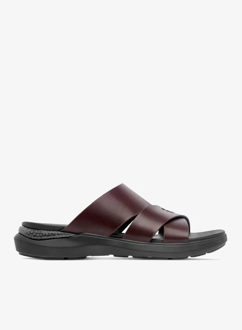 Le Confort Mens Solid Cross Strap Slip-On Sandals