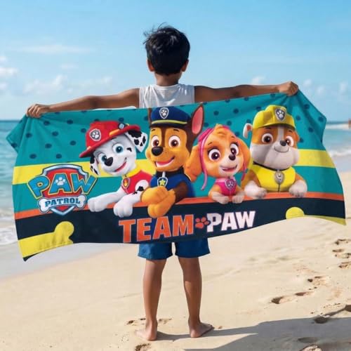 Athom Living Paw Patrol Kids Cotton Bath Towel – Soft, Super Absorbent, Vibrant Design, Perfect for Girls, Quick-Dry, Comfortable & Fun Bath Time Towel |350GSM, 60x120cm - Image 3