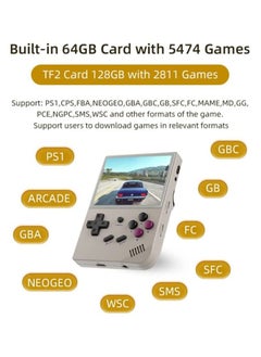 ANBERNIC  RG35XX Handheld Game Console, 3.5 Inch IPS Screen Linux System Retro Video Games Consoles, Portable Pocket Video Player with 5000+ Games (Grey, 64GB)  - Image 3