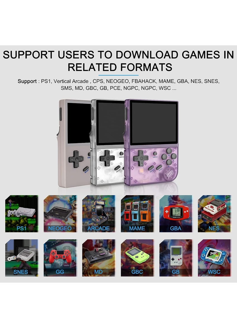 ANBERNIC  - RG35XX Handheld Game Console, 3.5 Inch IPS Screen Linux System Retro Video Games Consoles, Portable Pocket Video Player with 5000+ Games (Grey, 64GB) - Image 1