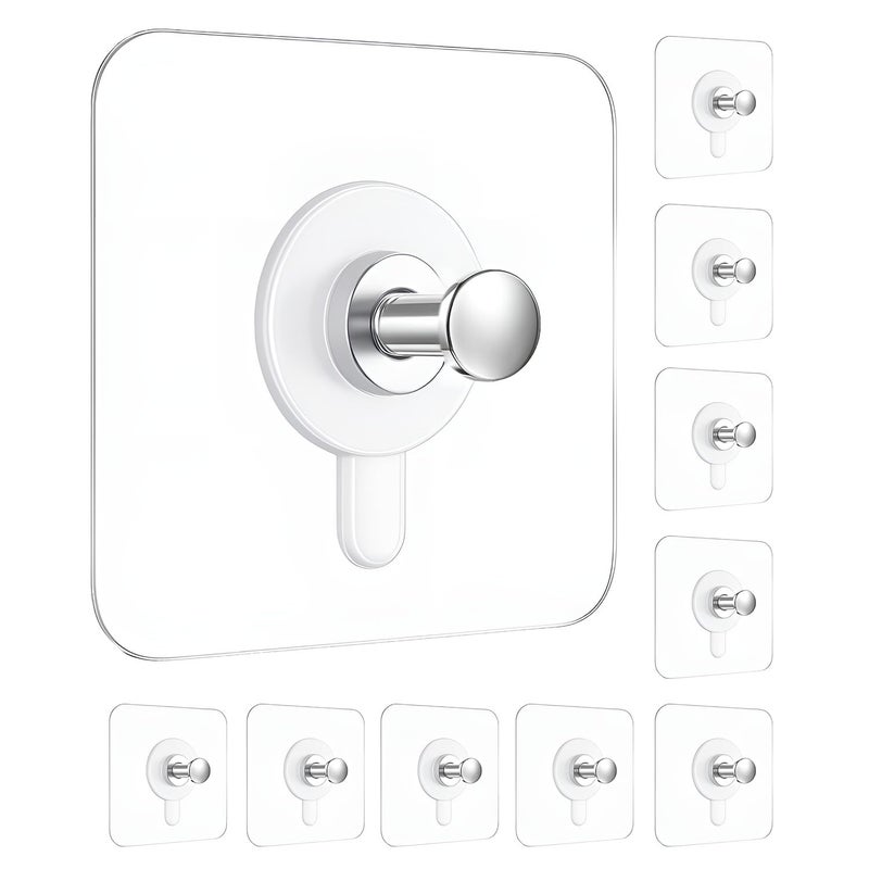 DALUCI Self Adhesive Wall Hooks 10 Pcs – Heavy Duty Hooks for Wall Heavy Items | Photo Frame Hooks Without Drilling | Nail Free Sticky Hook for Hanging Frames, Clocks, Keys (Photo Frame Hook, 10) - Image 1