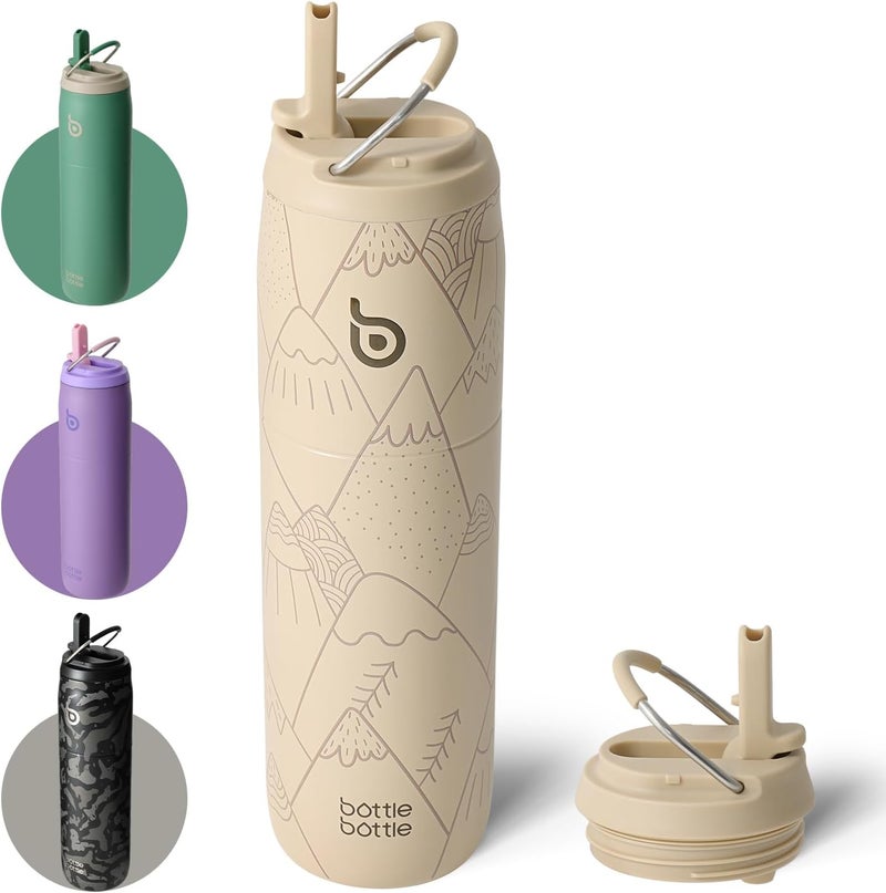 Bottle Bottle Insulated Water Bottle 950Ml(32Oz) With Straw And Lid For Sports And Gym Stainless Steel Metal Drink Flask For Hot Water With Handle (Mountain Haze) - Image 1