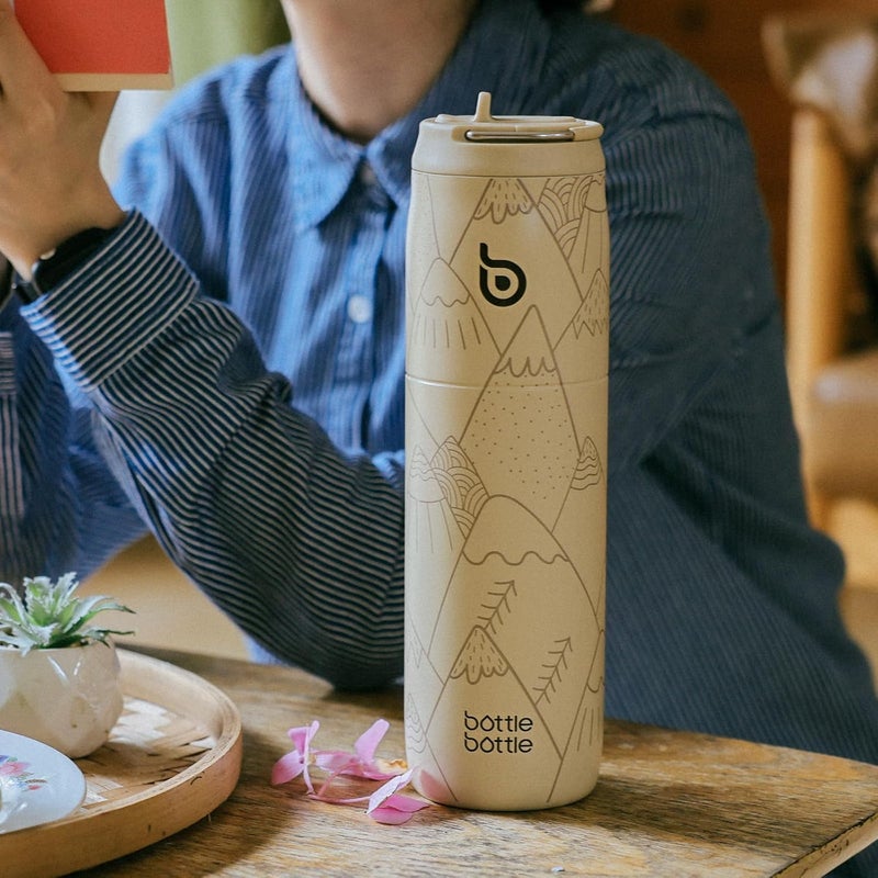 Bottle Bottle Insulated Water Bottle 950Ml(32Oz) With Straw And Lid For Sports And Gym Stainless Steel Metal Drink Flask For Hot Water With Handle (Mountain Haze) - Image 2