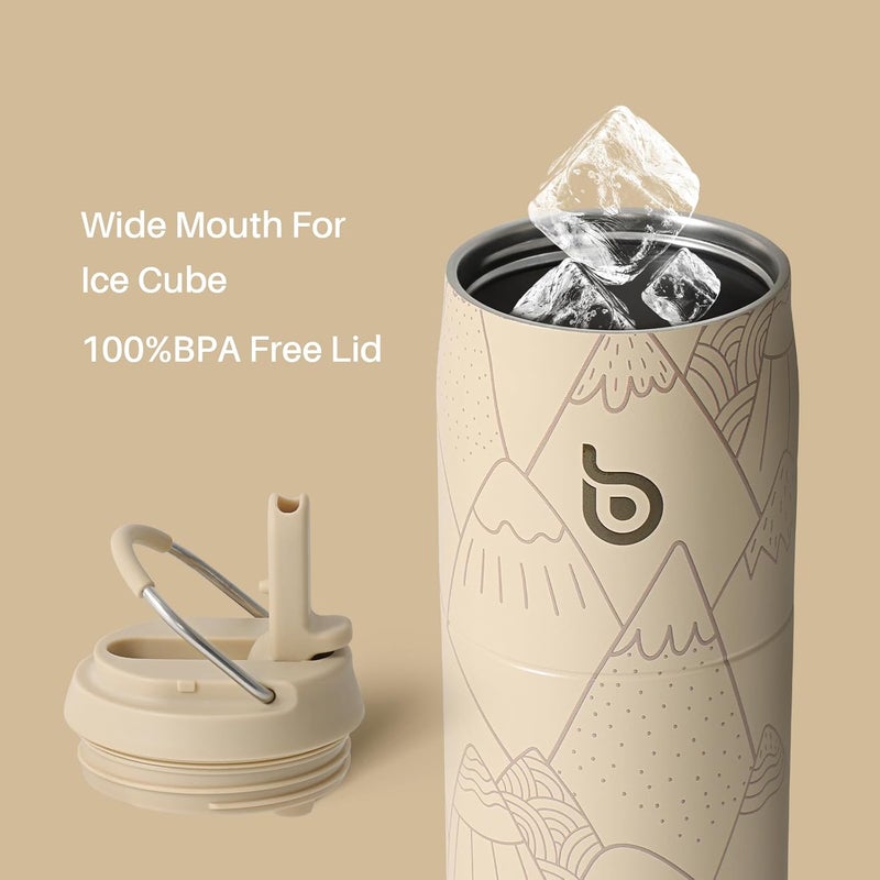 Bottle Bottle Insulated Water Bottle 950Ml(32Oz) With Straw And Lid For Sports And Gym Stainless Steel Metal Drink Flask For Hot Water With Handle (Mountain Haze) - Image 5