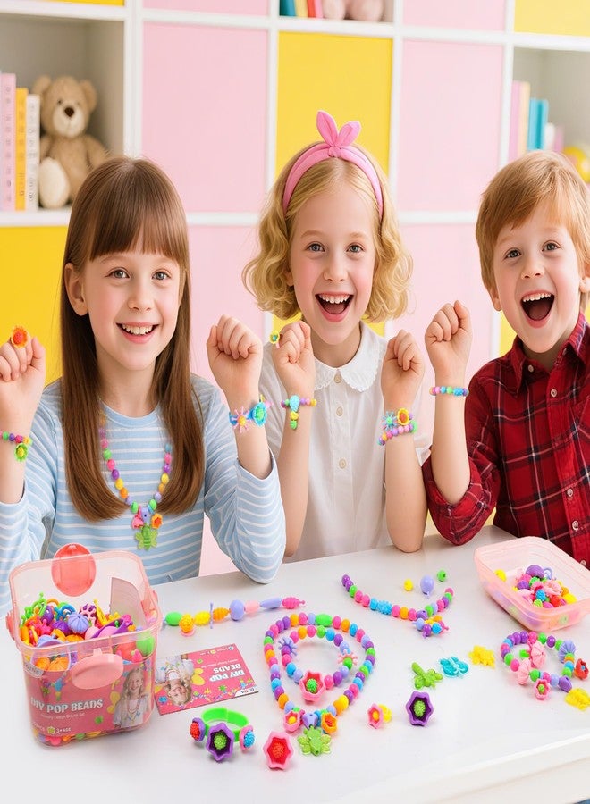 Gili Snap Pop Beads Jewelry Kit for Girls - 350PCS Insect DIY Bracelet Making Toy with Butterfly, Ladybug, Dragonfly - No Mess Craft Birthday Gift Age 4-8 - Crafts Kits with Storage Box - Image 2