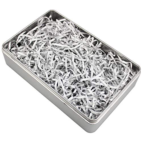 LJY Glitter Raffia Paper Shreds 100g Crinkle Cut Filler for Gift Wrapping Basket Filling Wedding Decorations Party Supplies and DIY Crafts Shredded Confetti Strands Glitter Silver - Image 5