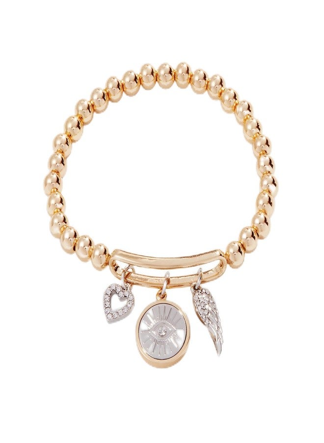 Alex and Ani A22EESTBRSG,Evil Eye Charm Stretch Bracelet,Shiny Gold,Gold 30B00008, Bracelets - Image 1