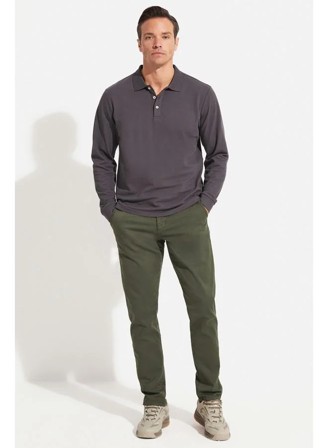 جون June Men's Regular Fit Long Sleeve Polo Neck Tshirt