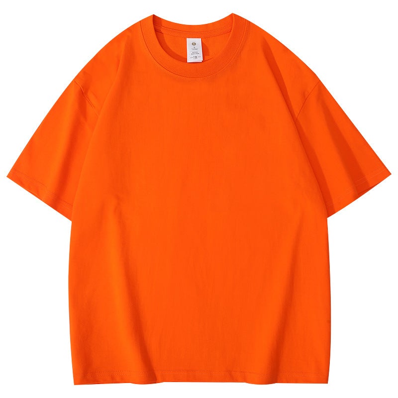 T018#260G Double Yarn Ice Cool Feel Heavy Loose Micro Shoulder T-Shirt - Image 1