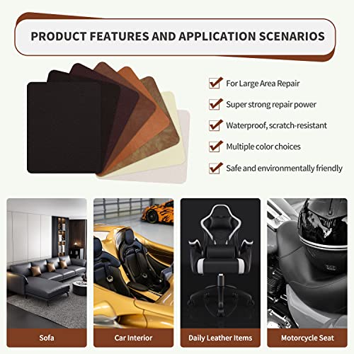 ONine Leather Repair Patch，Self-Adhesive Couch Patch，Multicolor Available Scratch Leather 8X11 Inch Peel and Stick for Sofas, Car Seats Hand Bags Jackets(Navy Blue) - Image 5