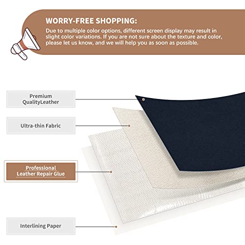 ONine Leather Repair Patch，Self-Adhesive Couch Patch，Multicolor Available Scratch Leather 8X11 Inch Peel and Stick for Sofas, Car Seats Hand Bags Jackets(Navy Blue) - Image 2