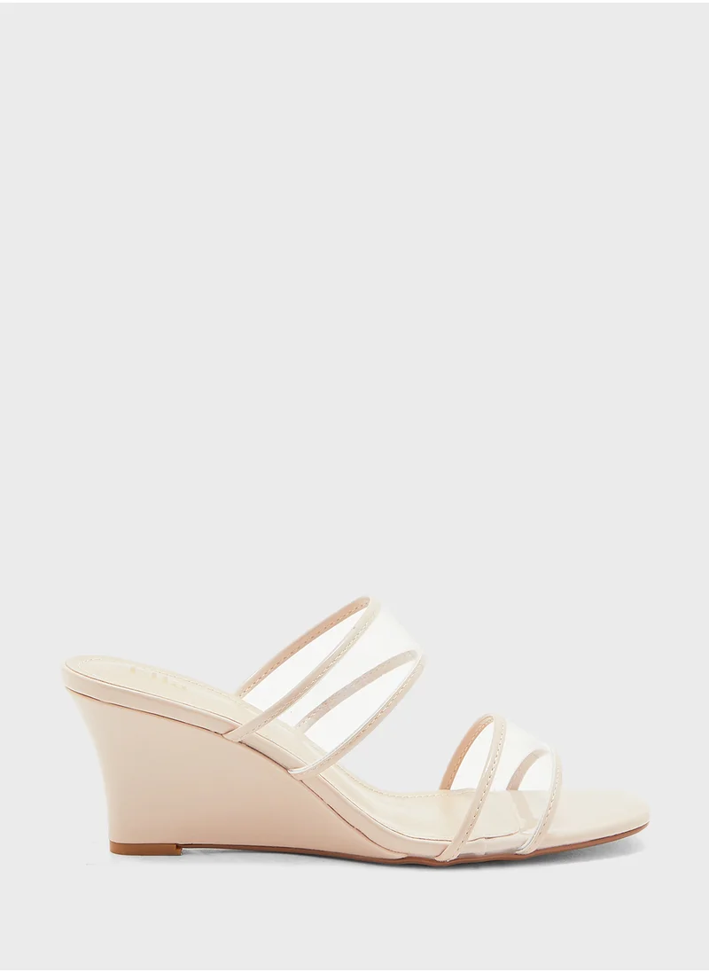 ELLA Clear Strap Wedge Sandal