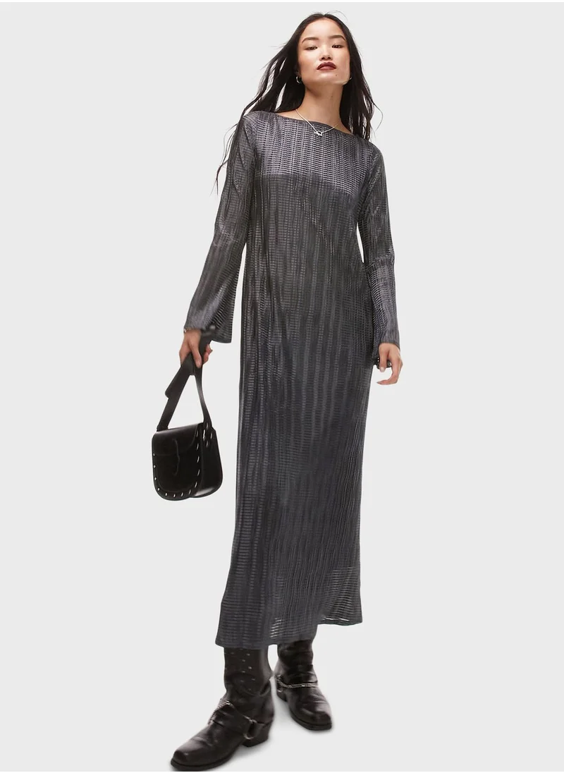 TOPSHOP Knitted Plisse Dress