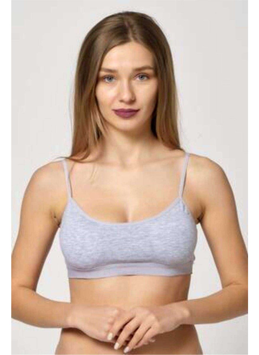 Nefertiya Padded Rope Suspender Half Undershirt Bustier Panties Set Gray  - Image 2
