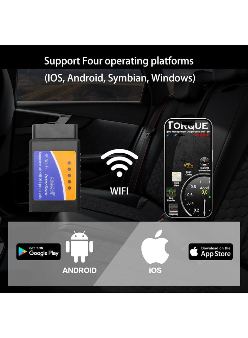 WiFi OBD2 Scanner, Car Diagnostic Code Reader for Engine and Performance, OBDII Scan Tool Supports 3000+ Codes Check Engine Light Reset Live Data Test, Compatible with iPhone iOS Android Windows - Image 3