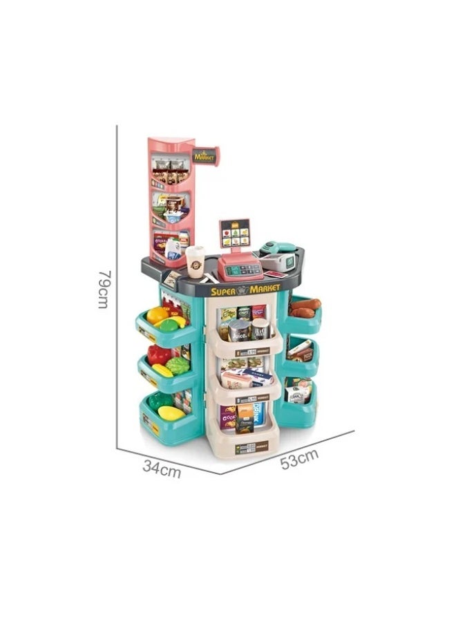 HOME SUPERMARKET Kids Supermarket Playset with Shopping Basket  - Image 4