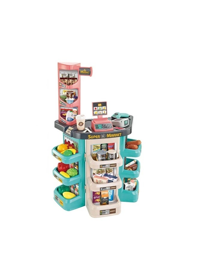 HOME SUPERMARKET Kids Supermarket Playset with Shopping Basket  - Image 3