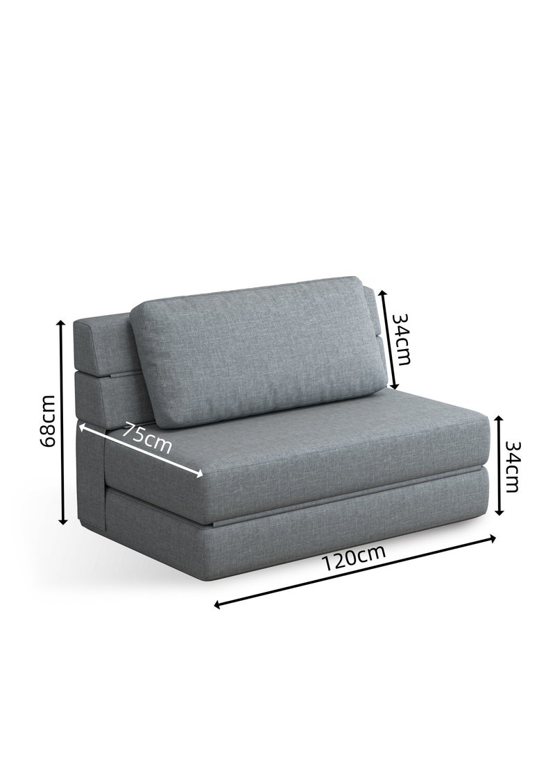 Amoyls 3-in-1 Convertible Sofa Bed - Multifunctional Sofa for Sitting, Lounging & Sleeping with High-Resilience Foam & Breathable Linen Fabric - Image 2