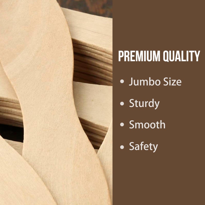 WISYOK 8 inch Craft Sticks, 50 Pack Wood Wavy Sticks, Fan Handles, Large Popsicle Sticks for Crafts, Wedding Programs, DIY Crafting, Painting Mixing - Image 3