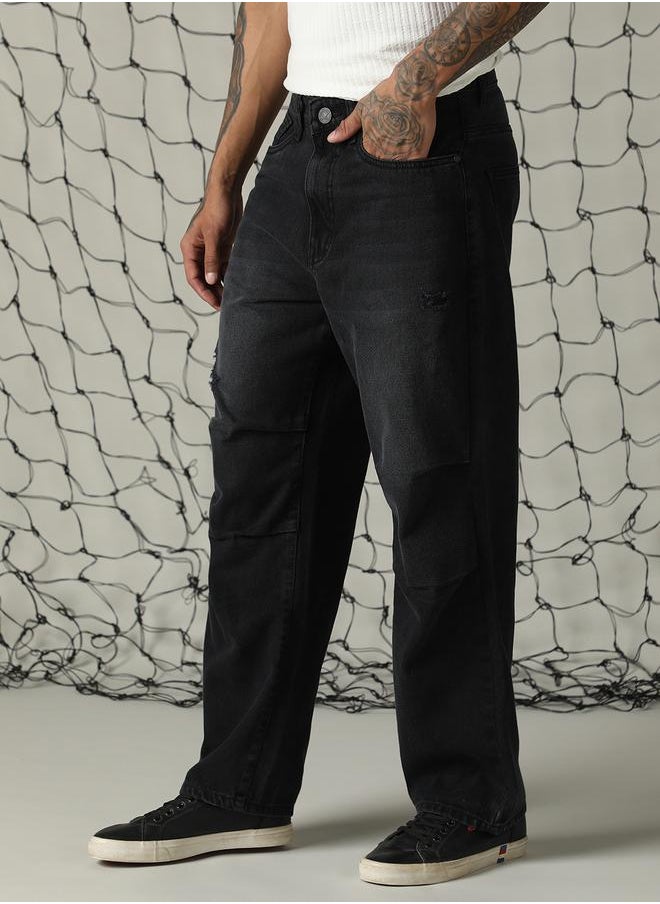 Hubberholme Men Black Jeans - Loose Fit for Comfortable Everyday Wear  - Image 3