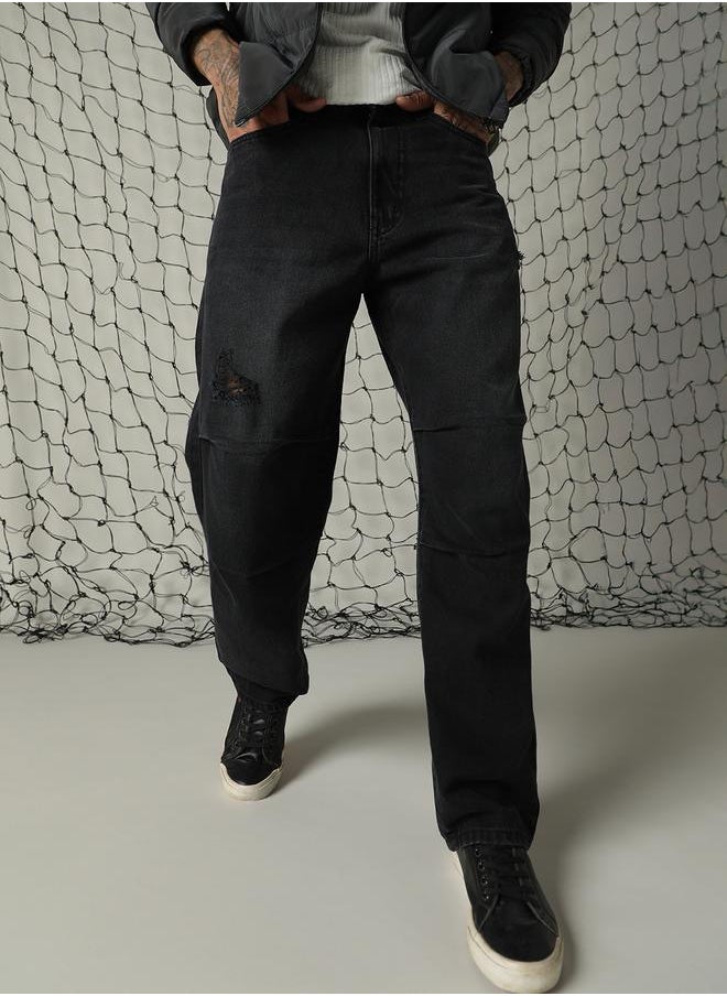 Hubberholme Men Black Jeans - Loose Fit for Comfortable Everyday Wear  - Image 2