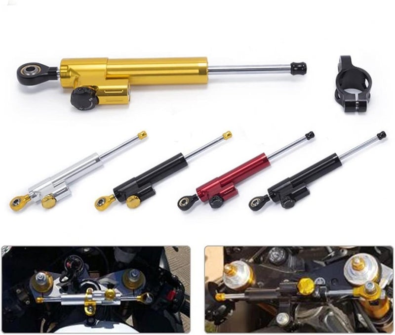 330MM Motorcycle Stabilizer Steering Damper Aluminum Alloy Shock Absorber Direction Damper Accessories(Black) - Image 2