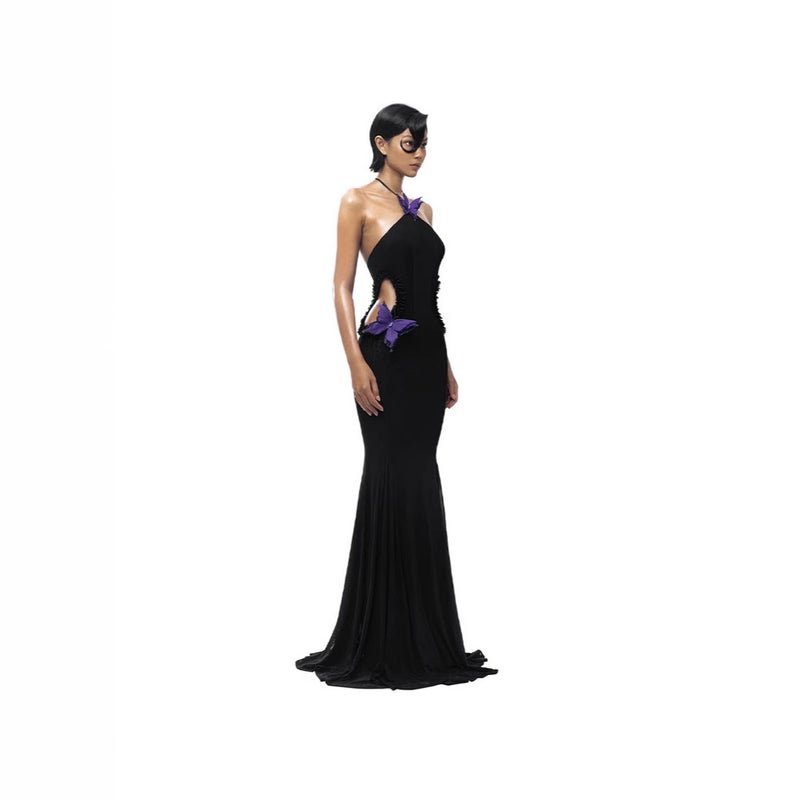 Women's Halter Neck High Waist Mermaid Maxi Dress - Image 3