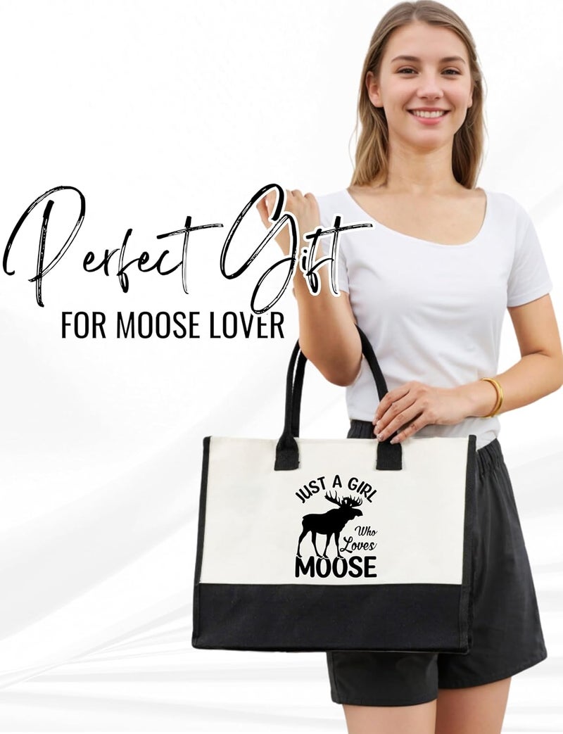 INNObeta InnoBeta Moose Gifts Canvas Tote Bag with Top Zipper Closure and Shoulder Strap for Birthday Christmas and Every Special Occasion - Image 2