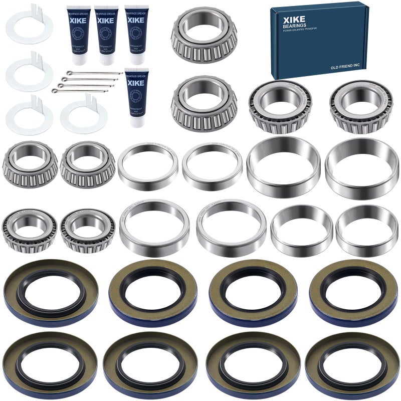 XiKe 4 Set Fits 5 200-6 000 lb Axles Trailer Wheel Hub Kit  25580/25520 & LM67048/LM67010 Bearings  21333TB  22333TB /10-10  10-36 Seal and Cotter Pin. - Image 2