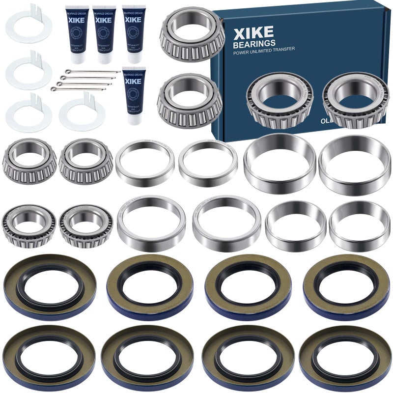 XiKe 4 Set Fits 5 200-6 000 lb Axles Trailer Wheel Hub Kit  25580/25520 & LM67048/LM67010 Bearings  21333TB  22333TB /10-10  10-36 Seal and Cotter Pin. - Image 1