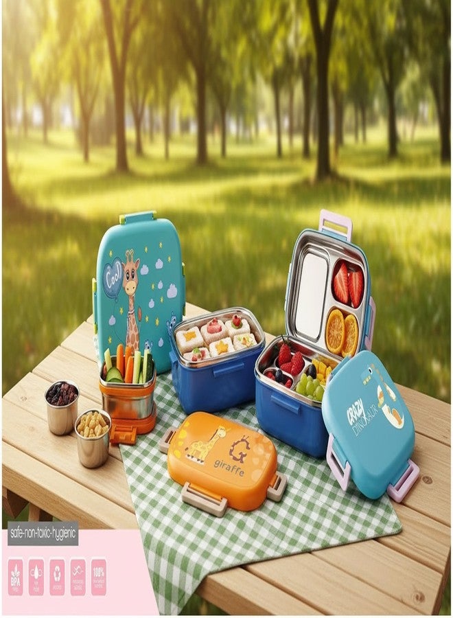 Gcrox Stainless Steel Genius Insulated Airtight Leak-Proof Lunch Box for Office, School, Picnic - 950 ml - Image 3