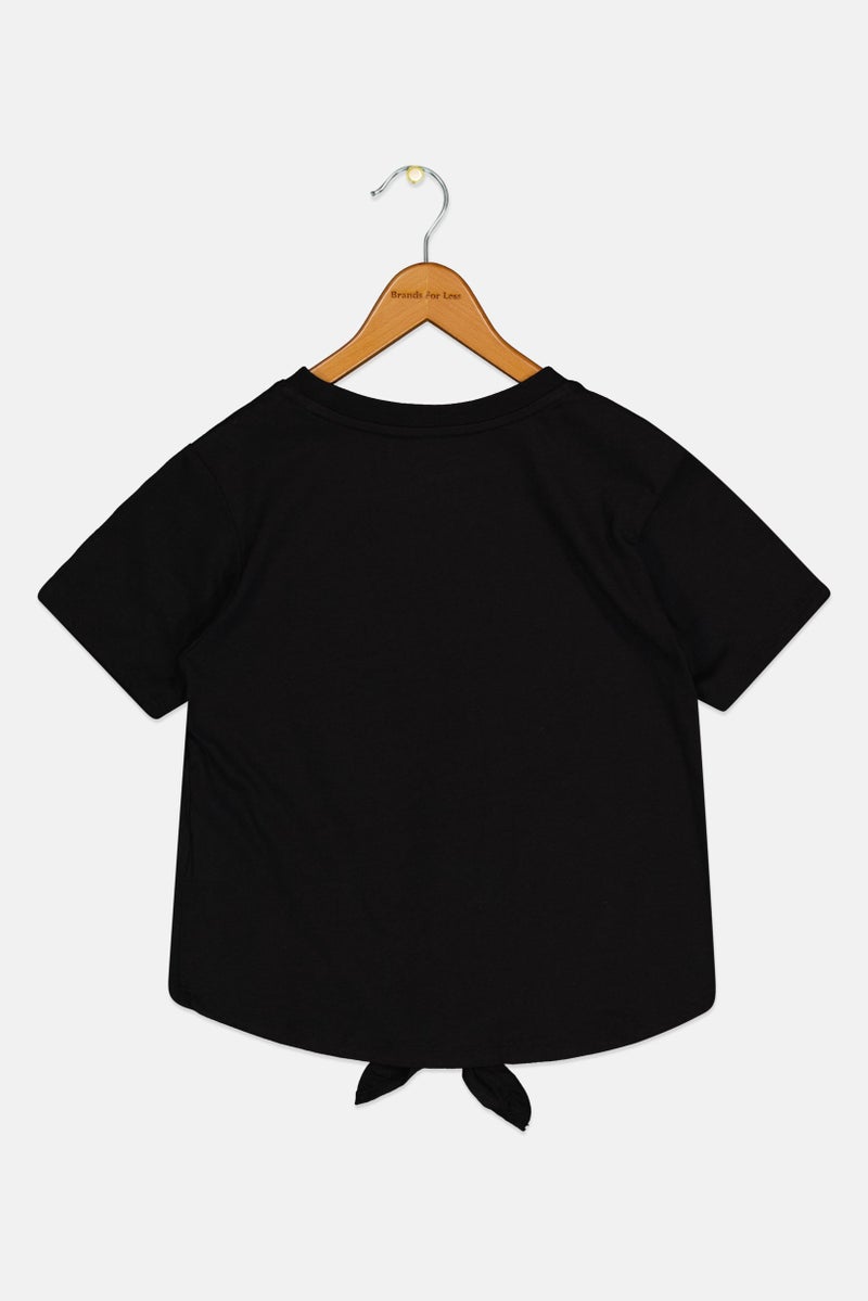 PUMA ملابس رياضية للبنات للأطفال تي شيرت قصير الأكمام خارجي، أسود - Image 3