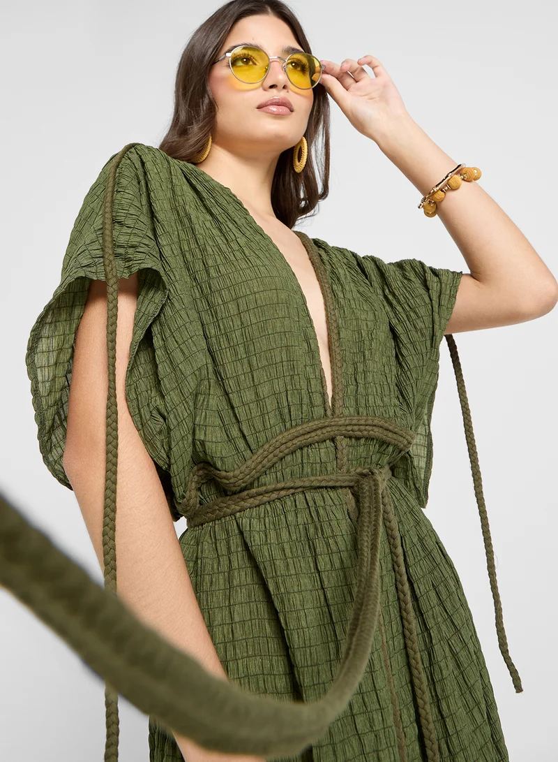 جينجر Textured Gauze Maxi Dress