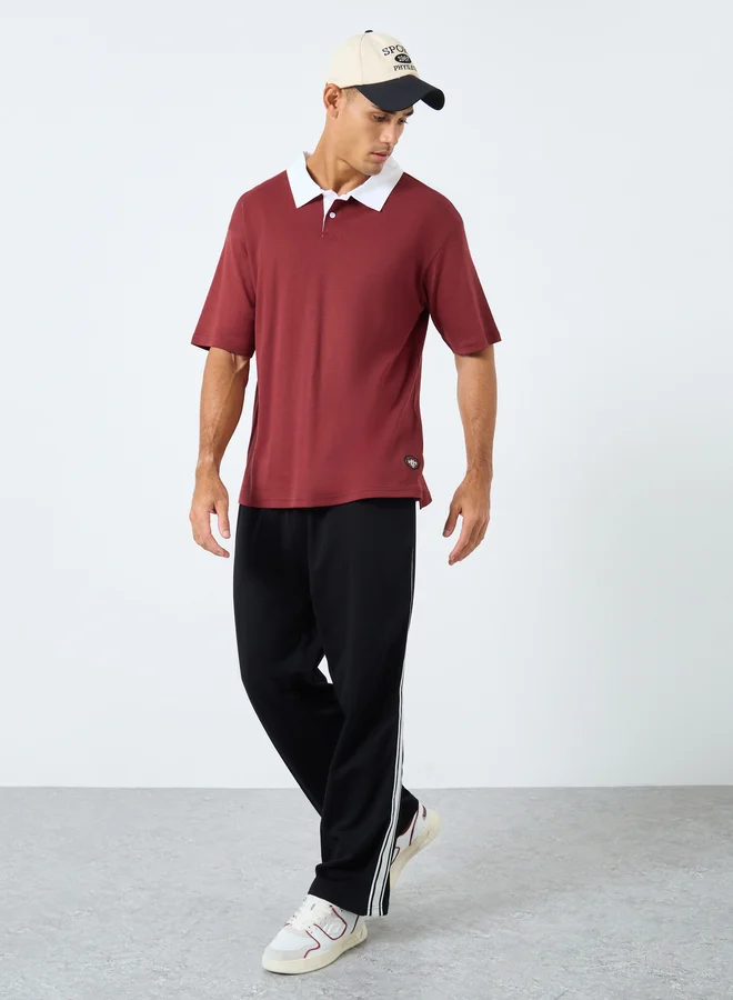 ستايلي Styli Oversized Embroidered Applique Polo