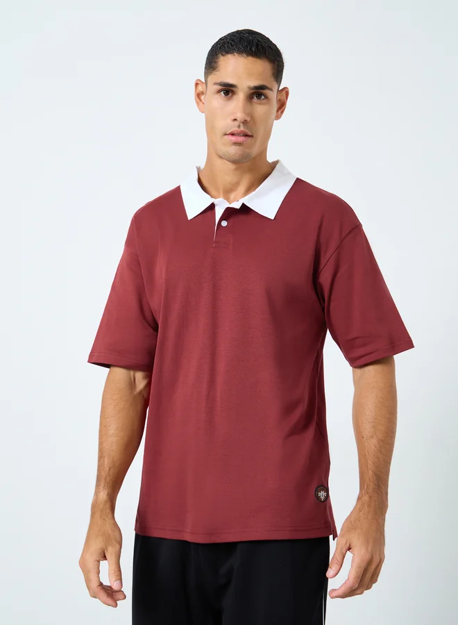 Styli Styli Oversized Embroidered Applique Polo