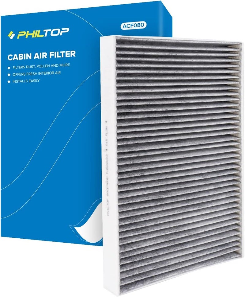 PHILTOP Cabin Air Filter, Replacement for CF12211 Q5 Q7 A4 A5 A6 Quattro SQ5 Q8 S4 S5 A7 Sportback RS5, Premium ACF080 Cabin Filter with Activated Carbon Filter Up Dust Pollen Odor - Image 1