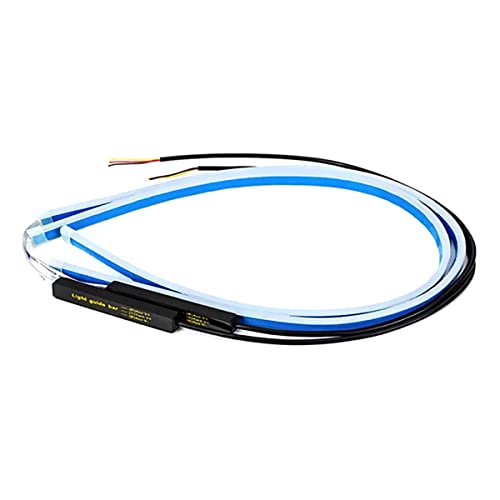 Selifaur - 2PCS 24Inch Ultrafine Waterproof Car DRL LED Daytime Running Lights White Turn Signal Yellow Guide Strip Headlight Assembly for All Cars - Image 1