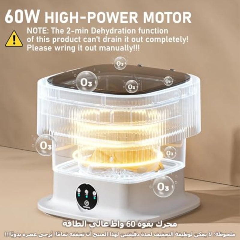 Portable Washing Machine, Mini 11L Portable Washer, Small Washing Machine, 60w Folding Portatil Dryer, Foldable Compact Clothes Laundry, for Apartment Underwear Travel Camping - Image 2