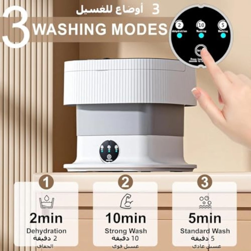 Portable Washing Machine, Mini 11L Portable Washer, Small Washing Machine, 60w Folding Portatil Dryer, Foldable Compact Clothes Laundry, for Apartment Underwear Travel Camping - Image 4