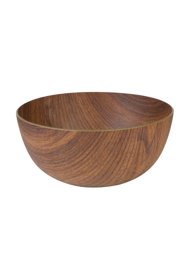 إيفيلين وعاء تقديم مدوّر من إيفلين مقاس 30 سم – وعاء بلاستيك آمن للطعام بتصميم يشبه الخشب لتقديم الفواكه والأرز والسلطات والوجبات الخفيفة والأطباق الجانبية – مقاوم للكسر والخدش وسهل الإمساك والتنظيف – عملي للتقديم اليومي والحفلات والنزهات والتخييم والمكتب والمطاعم - Image 3