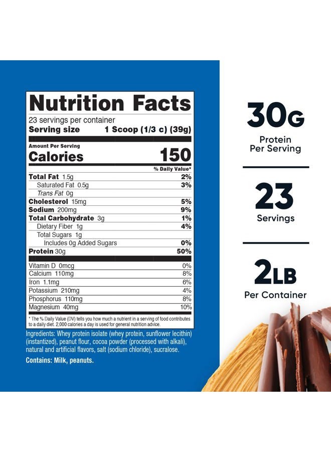 Nutricost Whey Protein Isolate (Chocolate Peanut Butter, 2 Pound) Protein Powder - Image 2