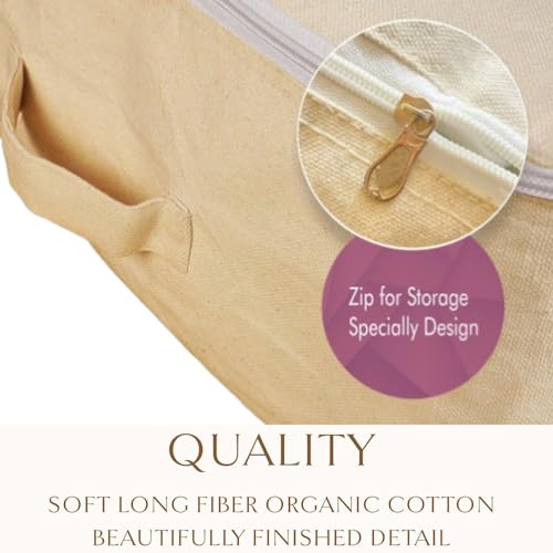 HOLLIO Pack of 3 Cotton Canvas Blouse Organizer for Wardrobe| Blouse organiser for storage | Clothes Storage Bag | Wardrobe Organiser With Zipper | Blouse Protector Bag 38x25x17 cm - Image 5