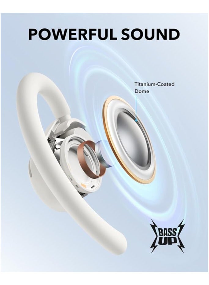 Soundcore V20i by Anker Open-Ear Headphones, Adjustable Ear Hooks, Ultra-Comfort, Snug Fit, Powerful Sound, Clear Calls, IP55, LED Lights, 8H-36H Playtime, Bluetooth 5.4 Earbuds, Multipoint Connection White - Image 5