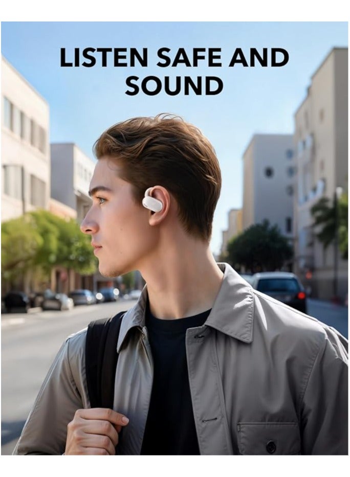 Soundcore V20i by Anker Open-Ear Headphones, Adjustable Ear Hooks, Ultra-Comfort, Snug Fit, Powerful Sound, Clear Calls, IP55, LED Lights, 8H-36H Playtime, Bluetooth 5.4 Earbuds, Multipoint Connection White - Image 4