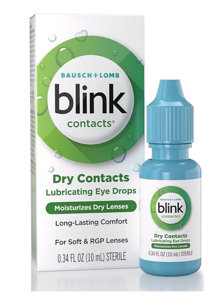 BLINK Contacts Lubricating Eye Drops with Hyaluronate, Moisturizing & Soothing for Soft & RGP Contact Lenses, Refreshes Lenses, Hydrating & Comforting Daily Eye Care, 0.34 Fl Oz - Image 1