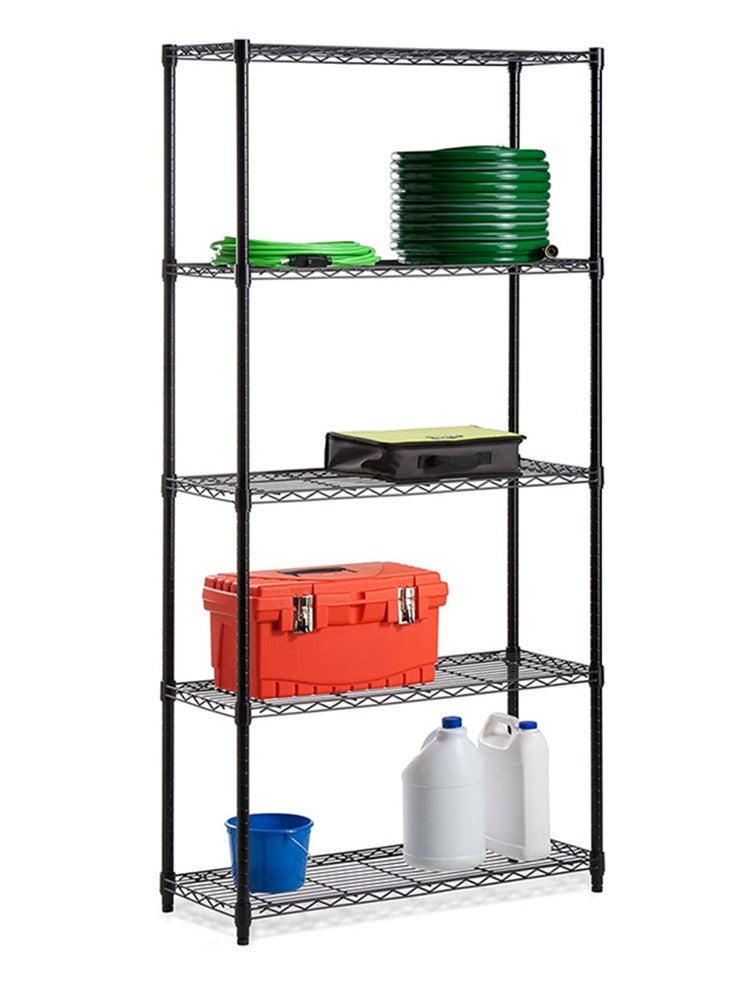 بلومنغ تايم رفوف تخزين من 5 طبقات، رفوف تخزين للمطبخ، رفوف تخزين فولاذية، رفوف سلكية قابلة للتعديل لخزانة مخزن المطبخ - Image 2