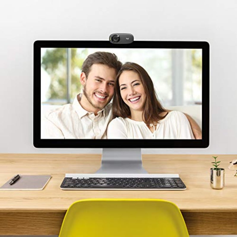 كاميرا ويب C310 HD لعقد مؤتمرات الفيديو، هيكل بلاستيكي، لون أسود، ميكروفون مدمج والتركيز التلقائي - Image 2