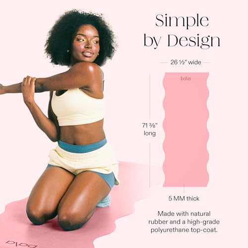 Bala Yoga Mat for Home Gym, 5mm (Blush) - Non Slip Exercise Mat for Home Workout, Stretching, Pilates, Aerobics & Floor & Fitness Work Out - Indoor Exercising Mat - Image 5